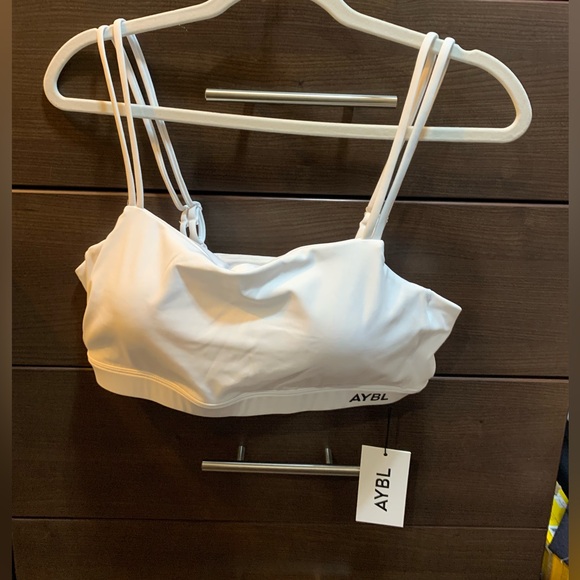 AYBL Essential Bandeau Sports Bra -White - Picture 3 of 5